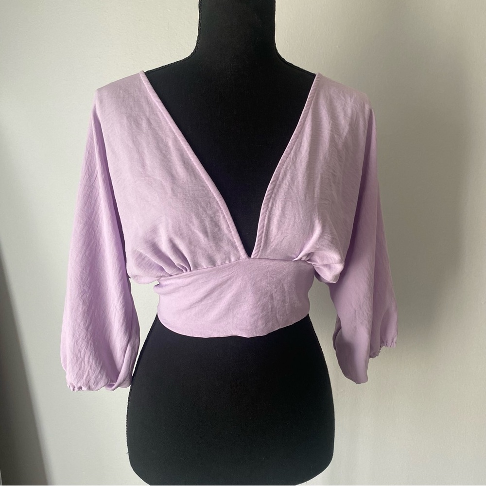 Petalo lavender Crop backless Top